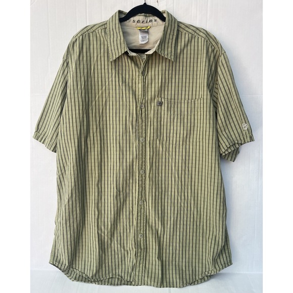The North Face Other - The North Face Shirt Mens 2XL Green Stripe Short Sleeve Button Up A5 Series